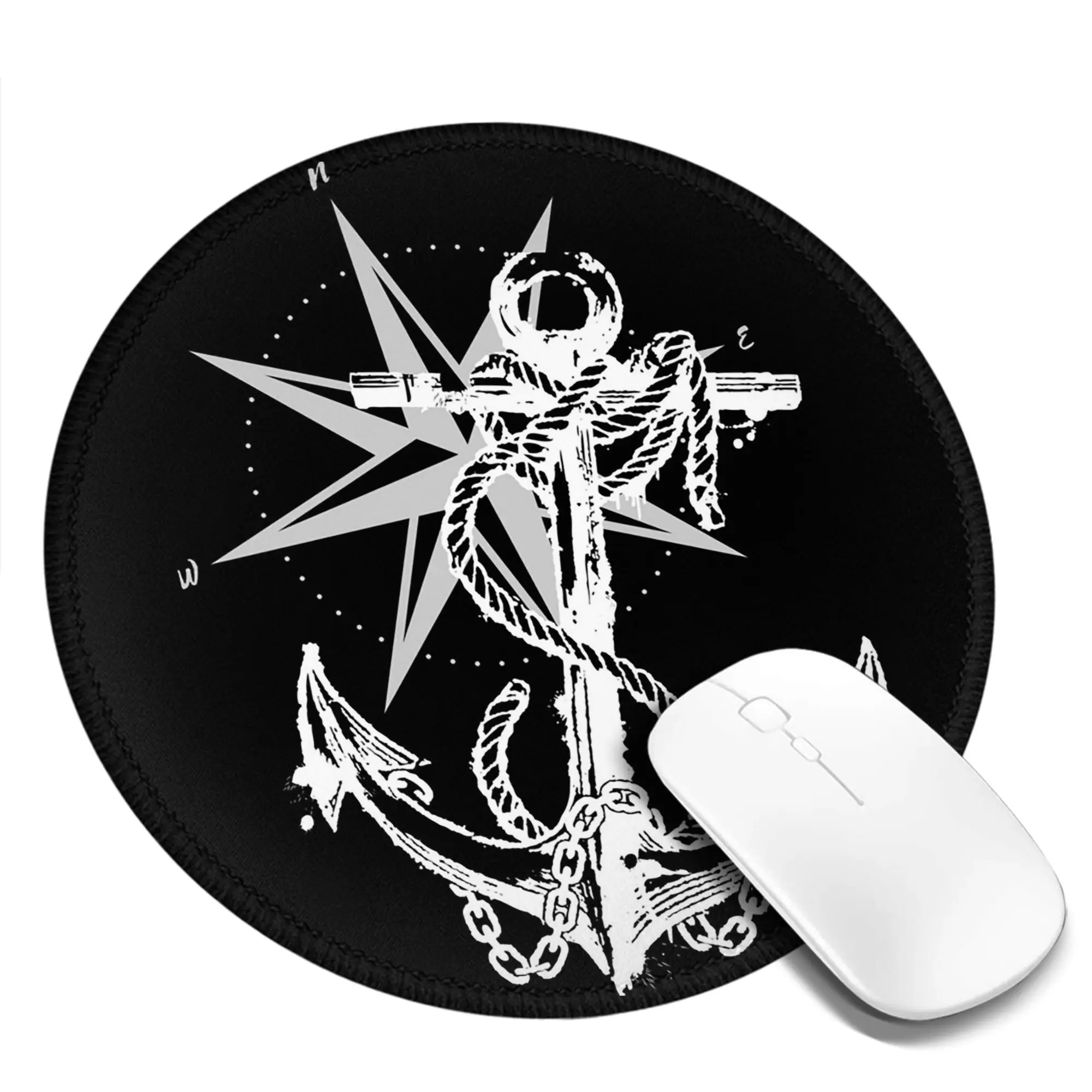 Nautical Compass Captain Anchor Boat Mouse Pad Computer Keyboard Mouse Mat Gaming Laptop Desk Mat Office Accessories Table Mats