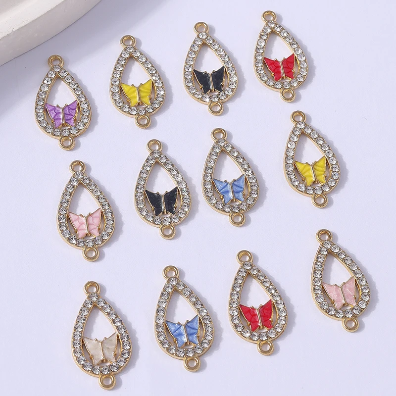

Duarte 20Pcs/Lot Cute Crystal Flying Butterfly Charms Connectors for Jewelry Making DIY Bracelets Necklaces Handmade Crafts Gift