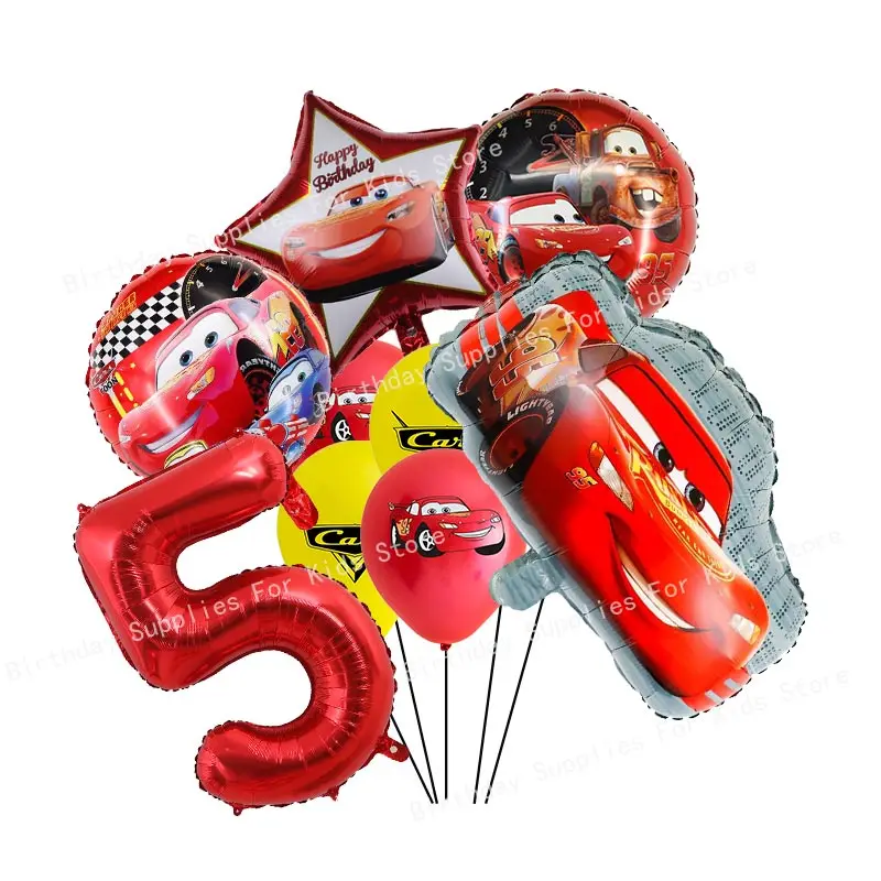 Disney Cars Birthday Party Decoration Tableware Cup Plate Lightning McQueen Birthday Supplies Balloon Banner Backdrop Kid Party