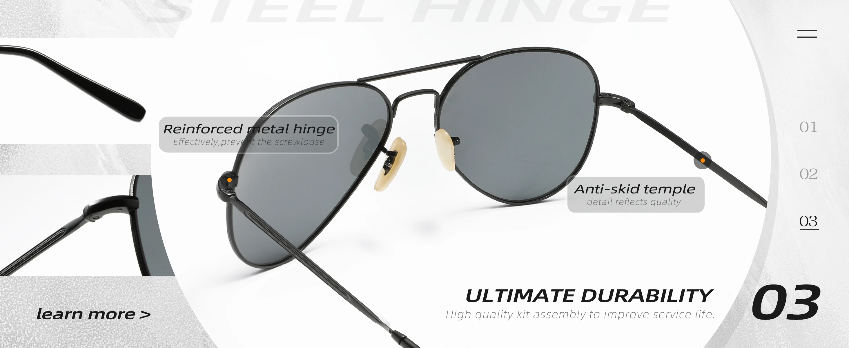 KINGSEVEN Modische Piloten-Sonnenbrille für Männer / Frauen Fahrsonnenbrille Blendschutz UV400 Oculos De Sol – Detail 6