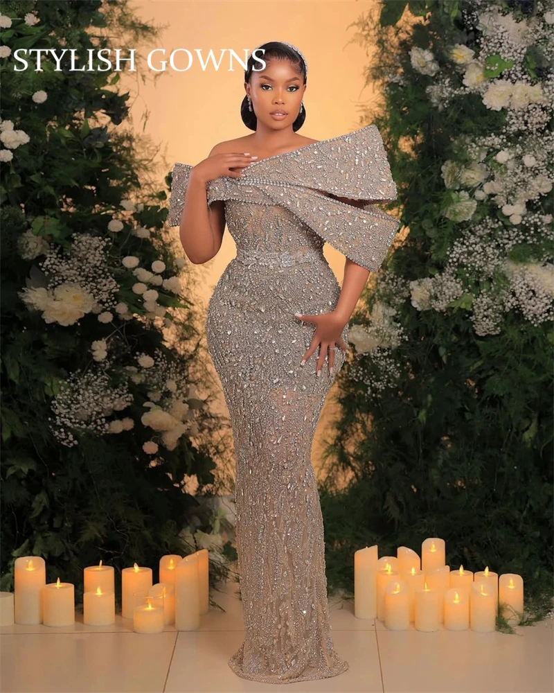 Evening Dress Classic For Women Off The Shoulder Mermaid Sleeveless Floor Length High Quality Fit Banquet Wedding فساتين سهرة