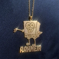 Custom Name Cartoon Character Necklaces Pendants Kid Jewelry Customized Stainless Steel Letter Nameplate Necklace Children Gift