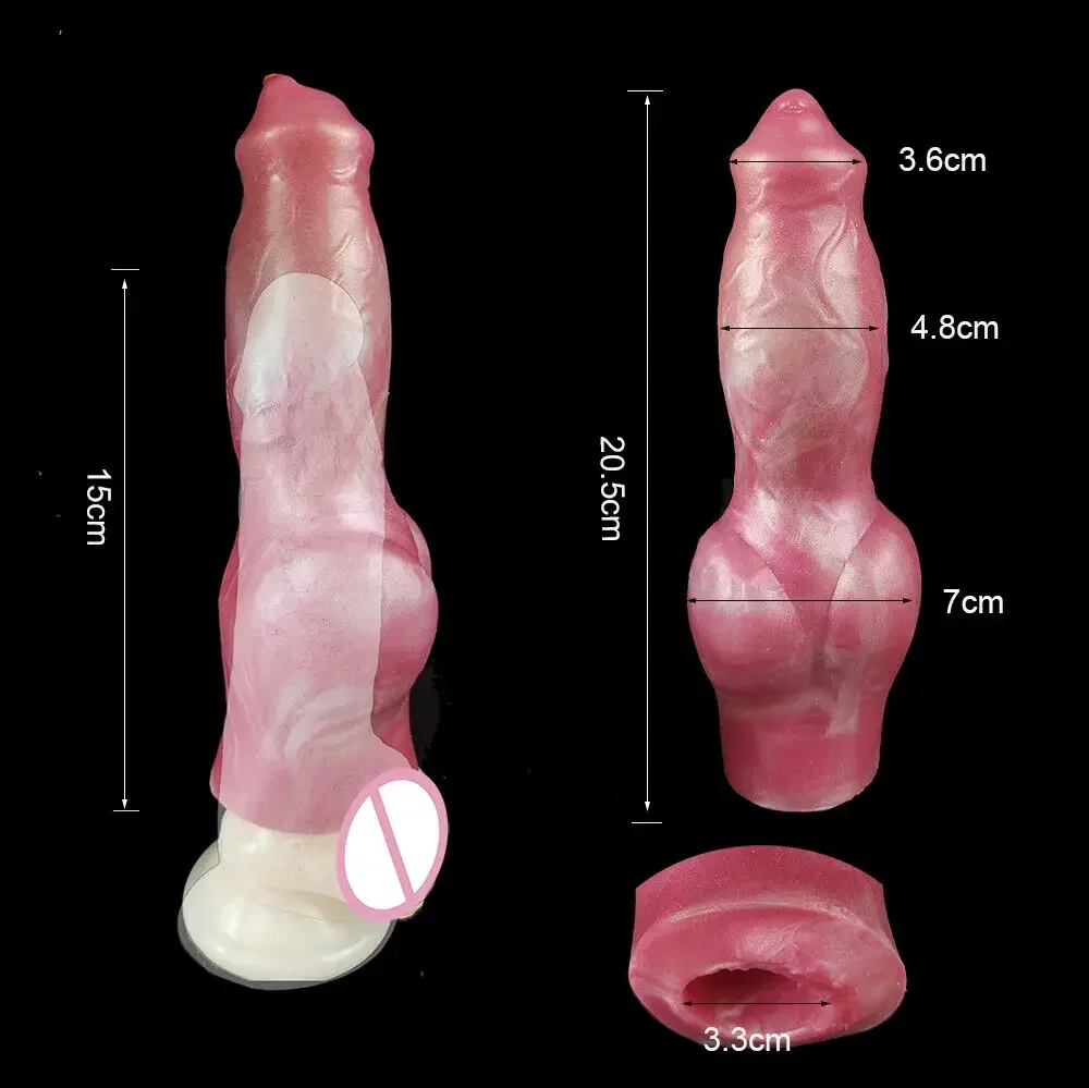 Silicone Dog Knot Penis Sleeve Wearable Dick Sheath Cock Enlargement & Extender Condom Couples BDSM Toys Game Male Masturbator