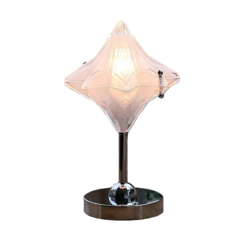 

Rechargeable star desk lamp, Bauhaus retro glass ambient bedside lamp