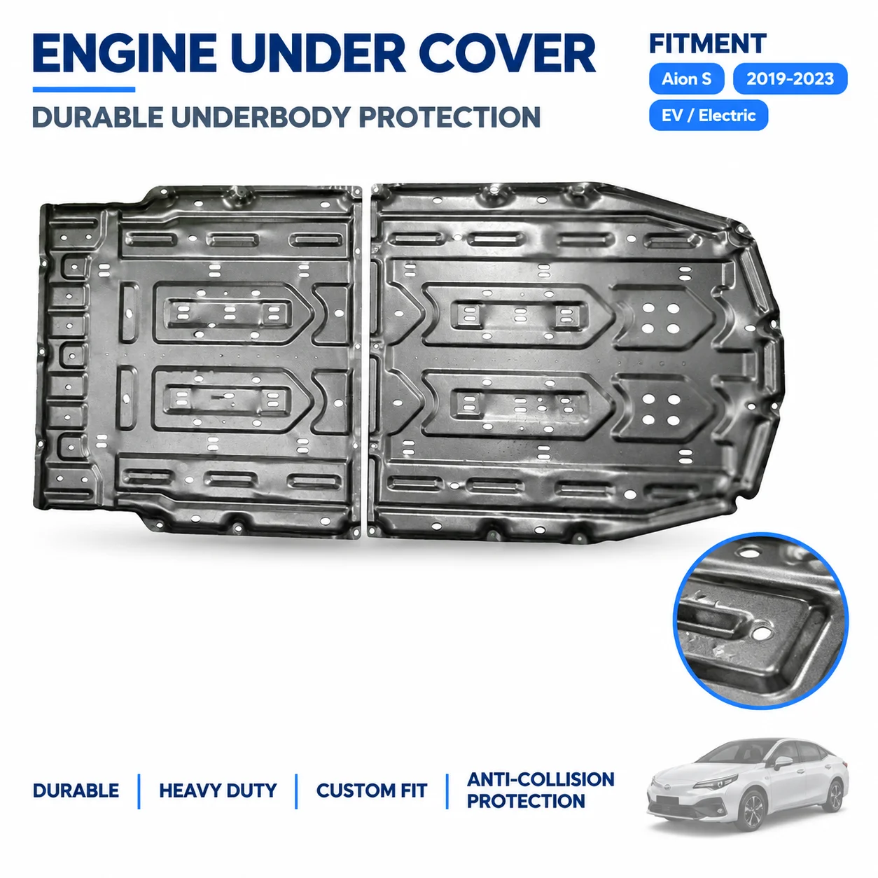Under Engine Shield Mud Flap Guard For GAC Trumpchi Aion S 2019-2023 Winter Road Defense Custom Fit Heavy Duty Daily Driving