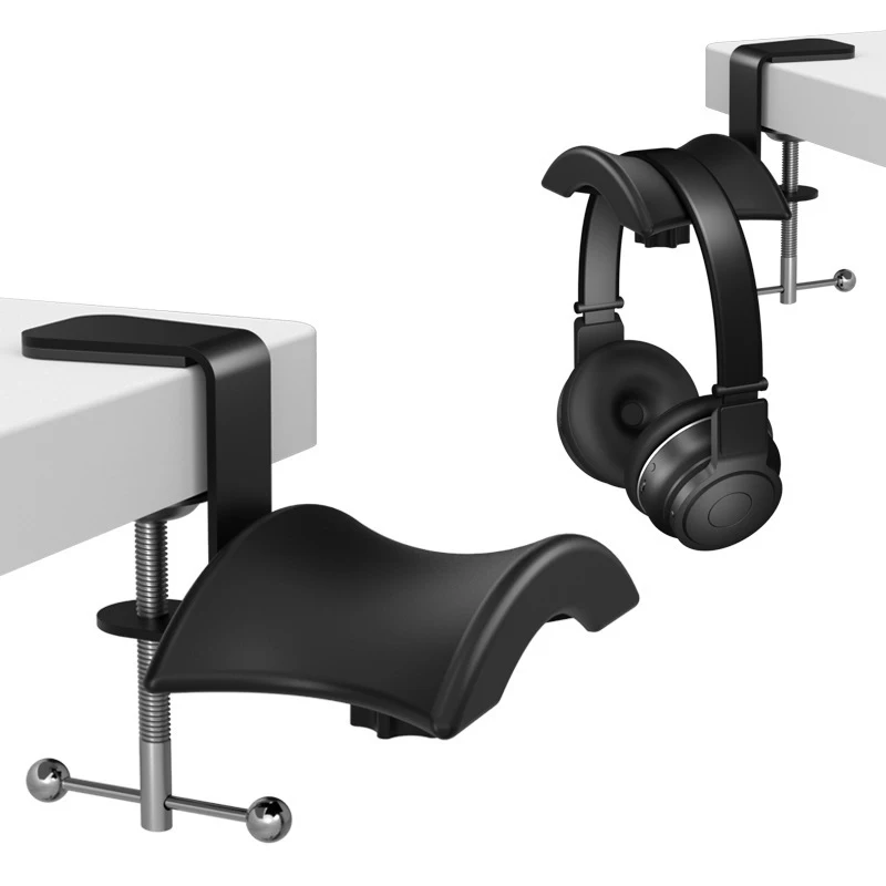 Universal Headphone Holder Desk Mount Adjustable Detachable Gaming Headset Hanger Bracket Display Shelf Space Saving Table Clamp