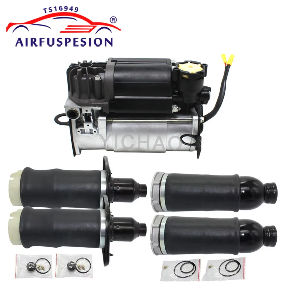 

5PCS Front+Rear Air Suspension Spring Bag + Air Compressor For Audi A6 4B C5 Allroad 4Z7616052A 4Z7616051A 4Z7616051D 4Z7616007