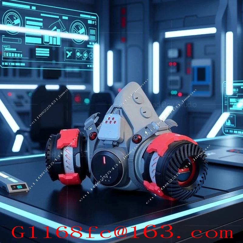 LED Luminous Glasses Mechanical Mask Props Mecha Machine  03 Black