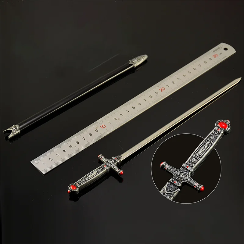 30 cm Middeleeuwse Zwaarden Westerse Zwaard Griffoendor Volledig metalen Omhulde Wapen Model Samurai Katana Ornamenten Geschenken Collecties