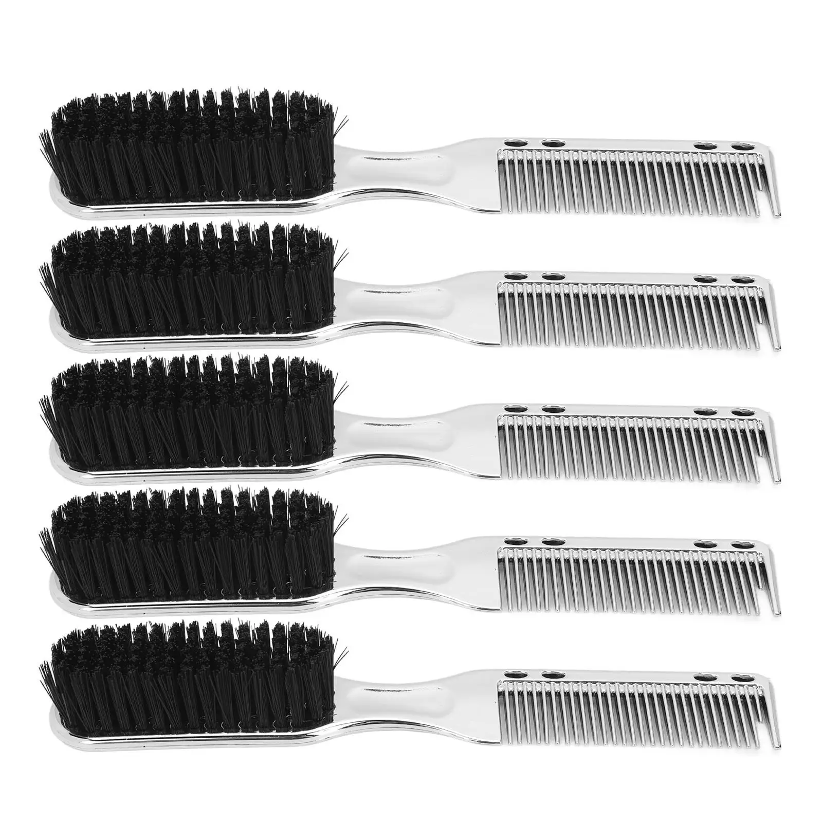 Portable Multi-Function Hair & Beard Comb - Light ABS Nylon Smoothing Tool in Silver for salon Use