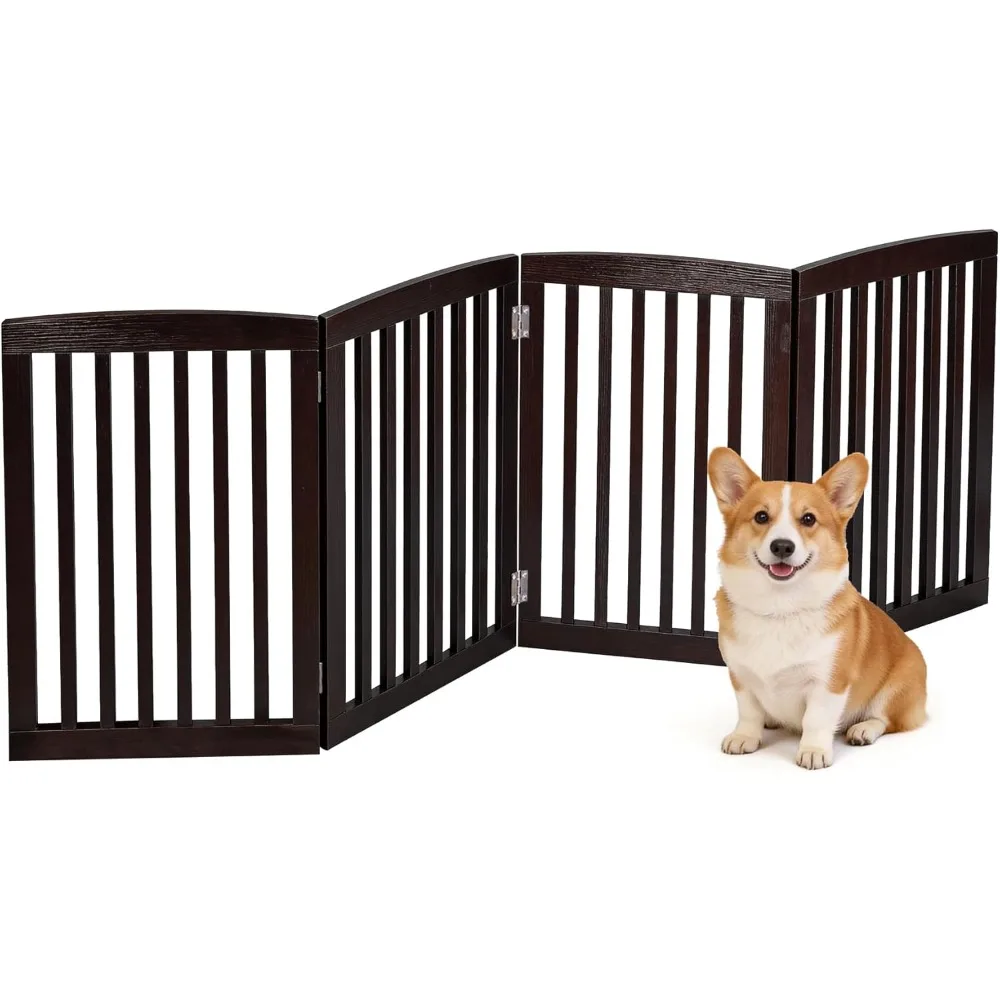 

Свободностоящие ворота для собак - 4-панельный складной барьер для собак для лестниц, коридоров или дверных проемов.