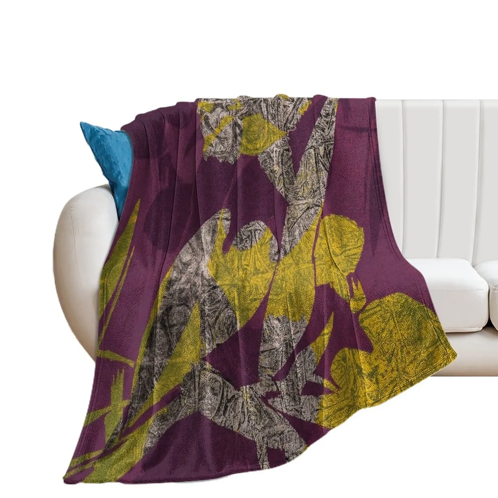 

Morning Glory in Charcoal, Chartreuse, and Fuchias Throw Blanket Luxury Thicken Soft Big For Decorative Sofa Blankets