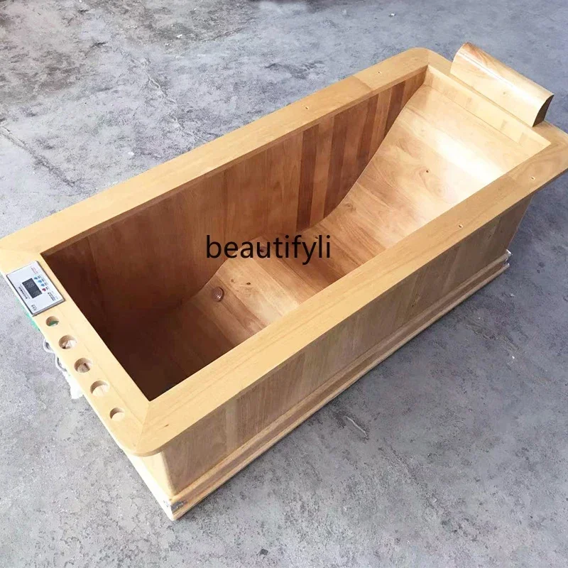 

45Oak electric heated surf bath tub constant temperature bath tub wooden adult