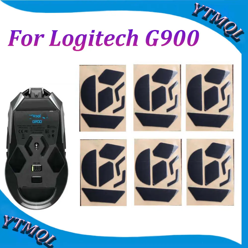 2-10Set Mouse Feet Skates Pads For Logitech G900 wireless Mouse White Black Anti skid sticker replacement connector