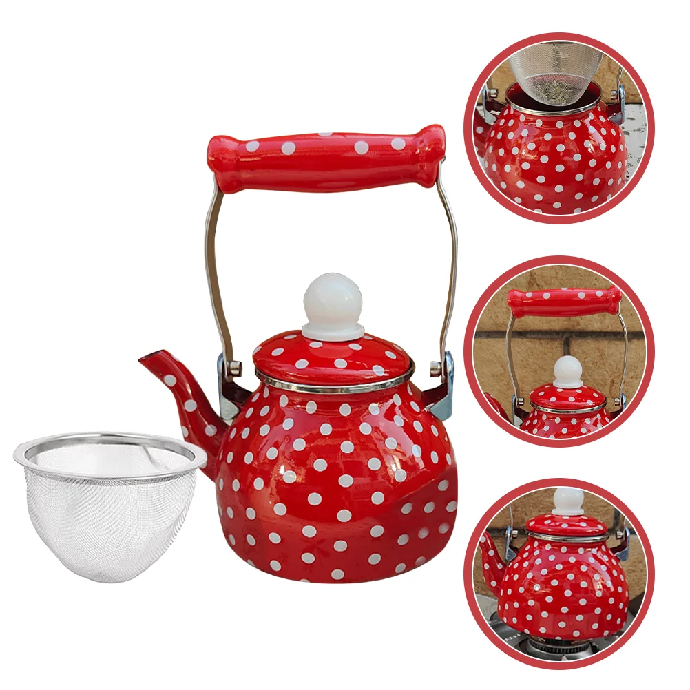 

Enamel Kettle Convenient Daily Use Stovetop Household Coffee Water Handle Thickened