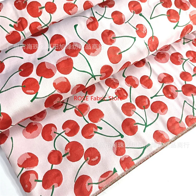 

Изысканная жаккардовая ткань с тиснением вишни для рубашек, платьев для девочек, пальто, тканей дизайнера моды, тканей для багажа своими руками