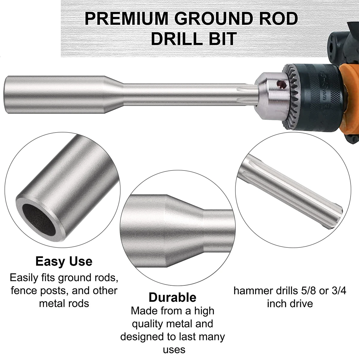 Imagem -05 - Sds-max Terra Rod Driver Resistente Terra Rod Adaptador Conversor de Broca Profissional Shank e 4