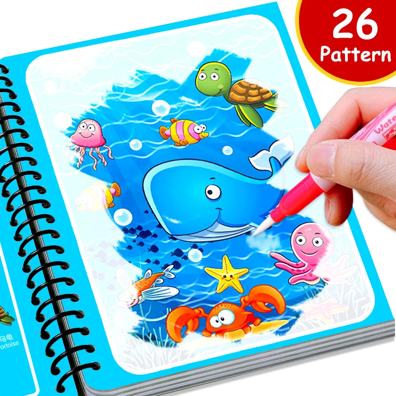 1pcs Magic Water Drawing Book Montessori Toys Reusable Coloring Book Painting Drawing Toys Sensory Early Education Toys for Kids