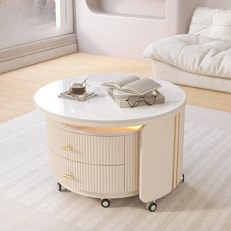 

Extendable Living Room Side Table Storage Centerpiece Lift Modern Small Coffee Tables Luxury Design White Salontafel Furniture