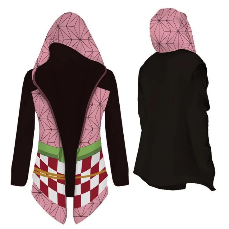 

Аниме Demon Slayer Kamado Tanjirou Косплей Куртка Тренч Плащ Хэллоуин Карнавальный Костюм Мужчины Женщины Накидка на крючках Пальто Подарки