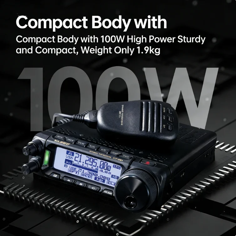 Yaesu FT891 50km Long Range Vehicle-Mounted Ham Radio-VHF/UHF IPX5 Water Resistant No SIM Card Required High Power Wireless
