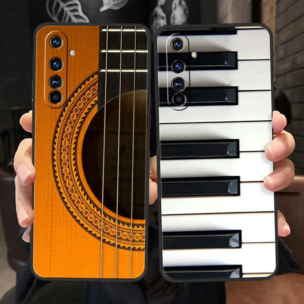 Music Instrument Guitar Piano Phone Case For Realme 10 9 8 5G 7 6 GT2 Pro Plus 9i 8i C21 C11 C25 C35 GT Neo 2 3 3T Soft Cover