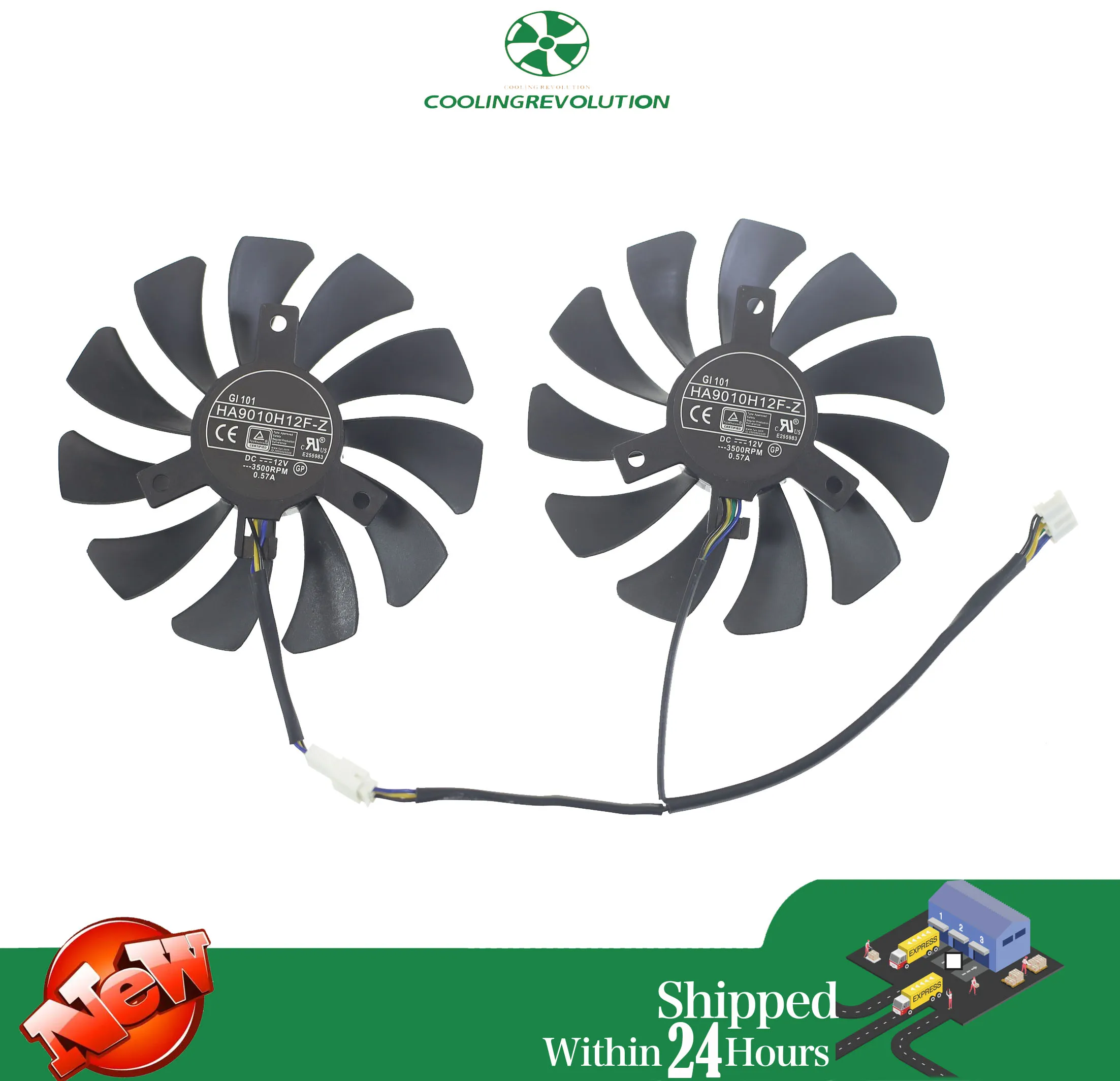 2PCS Set HA9010H12F-Z DC12V 3500RPM 0.57A 4PIN MSI RTX2060 VENTUS XS 6G GTX1660 GTX1660ti Graphics Video Card Cooling Fan