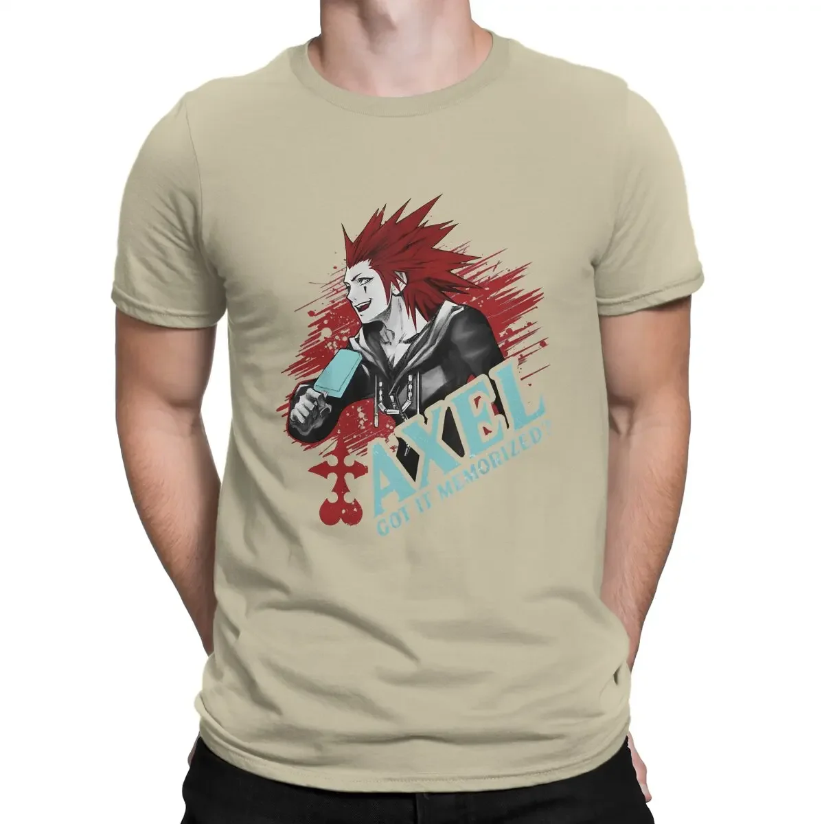 Kingdom Hearts Riku Game Newest TShirt for Men Axel Got It Memorized Classic Round Neck Pure Cotton T Shirt Personalize