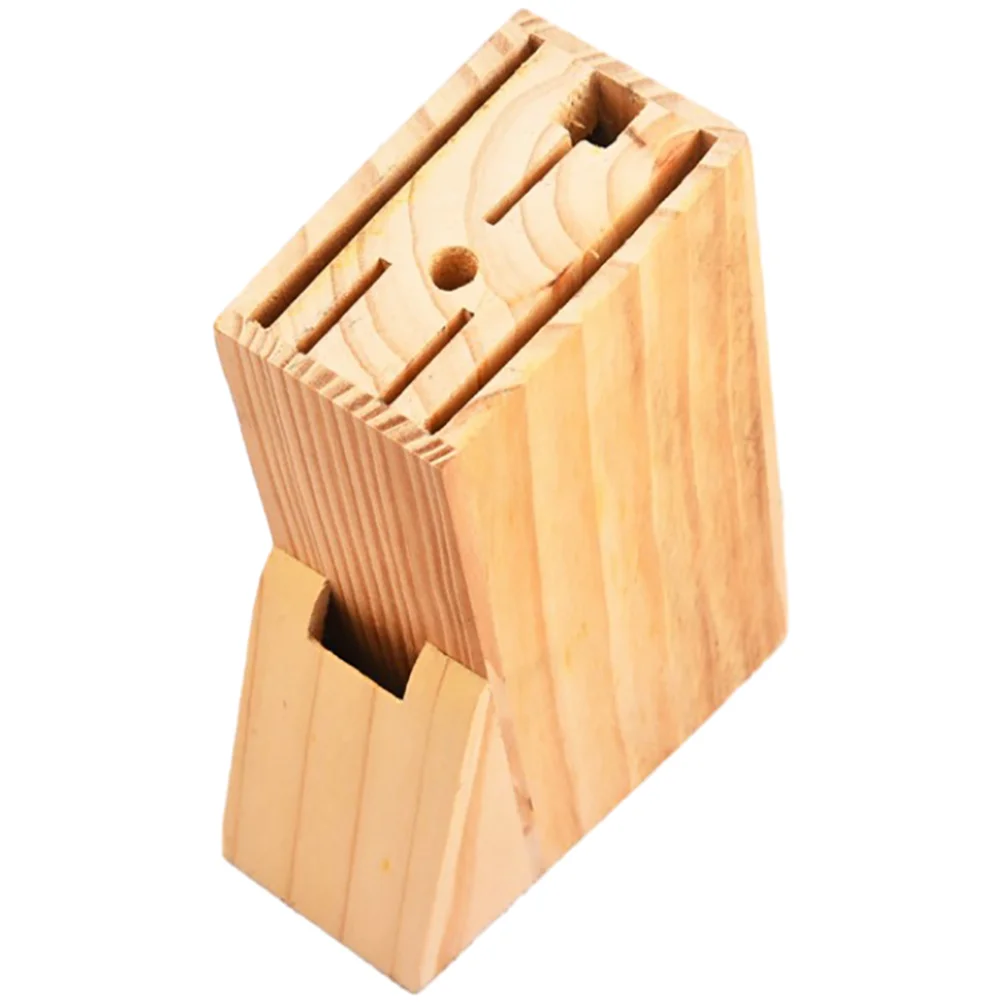 Stand Wooden Knife Holder Multi-functional Storage Rack Kitchen Organizer Scissor