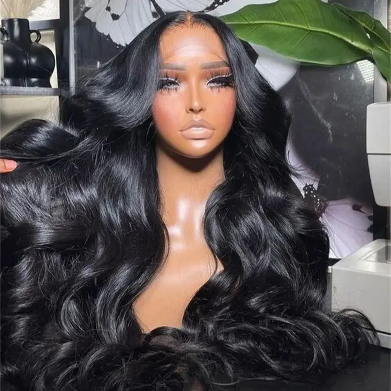 

Soft 26inch 180Density Preplucked Body Wave Glueless Natural Black 5x5 Silk Base Jewish Human With BabyHair HDLace European Hair