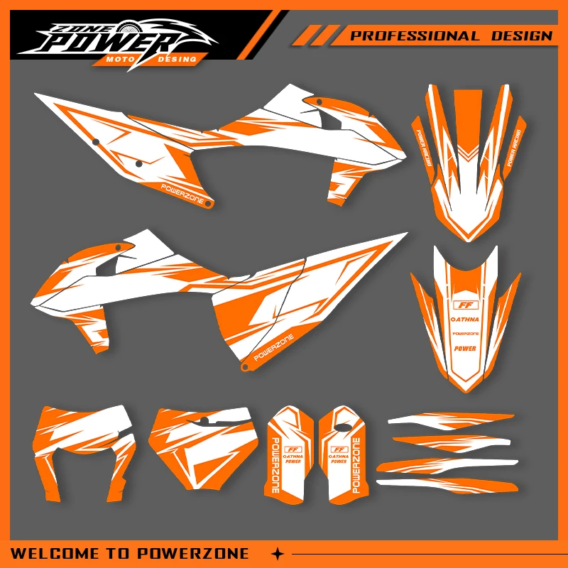 

Графика Powerzone для KTM SX SXF 2019-2022 EXC EXC-F 2020 2021 2022 2023, наклейки, наклейки для мотоцикла, фон на заказ 01