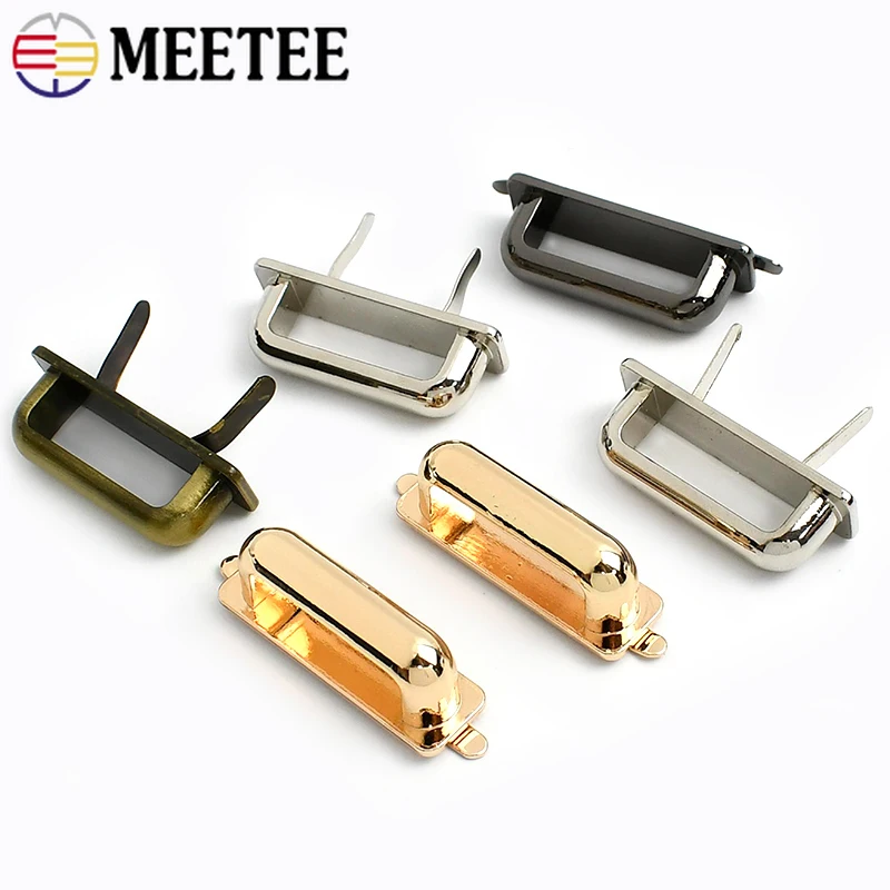 5/10/20Pc Meetee Bag Side Clip Clasp D Ring Metal Buckles 25*9mm Handbag Strap Hang Hook Leather Chain Connector Buckle Hardware