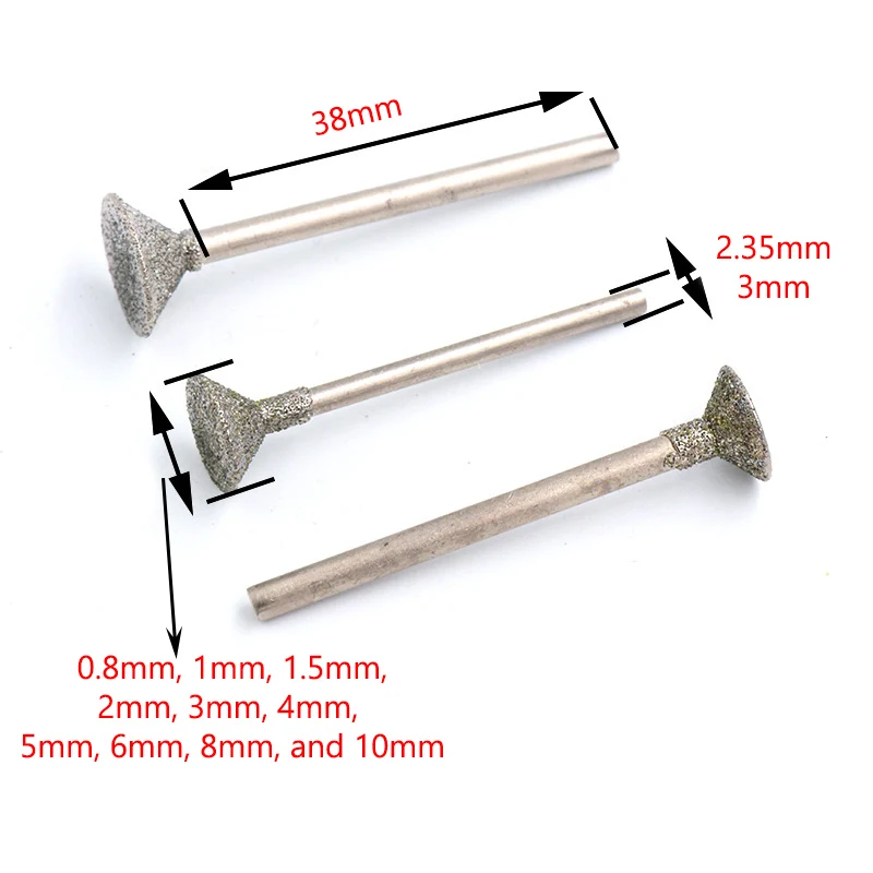 C2-نوع عرقوب 2.35 مللي متر 3 مللي متر 120 حصى الماس طحن لدغ 0.8-10 مللي متر الأسنان طحن بت الماس نقطة الماس طحن لدغ #2