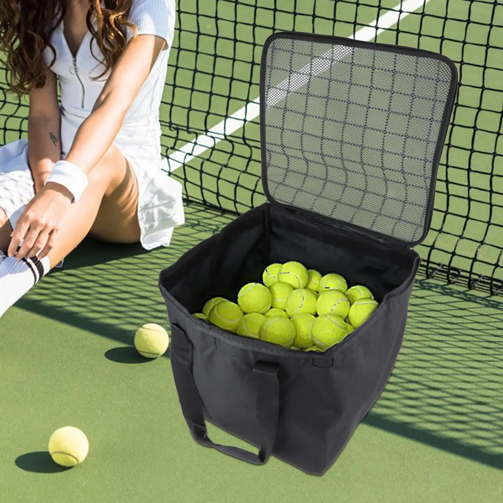 

Tennis Ball Cart Bag Tennis Ball Basket Tennis Ball Holder Ball Tote for Training