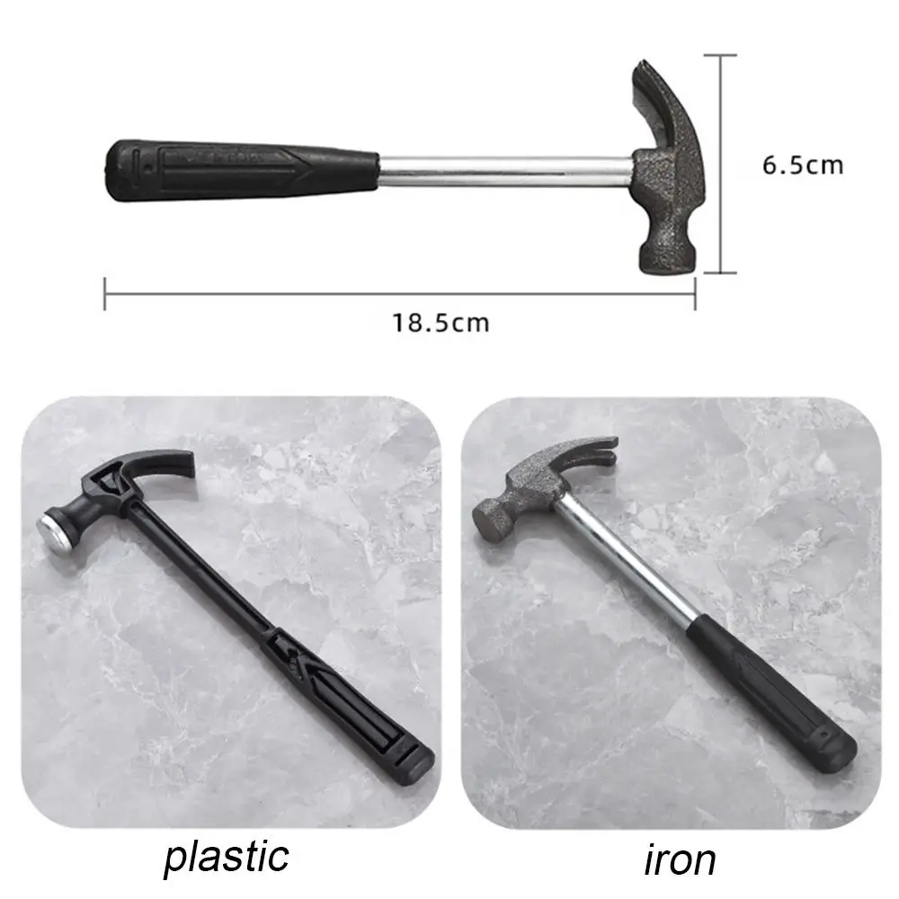 Durable Craft DIY Woodworking Mini Hammer Metal Iron Plastic Multitool Horn Hammer Small Repair Hand Tool Wall Nail