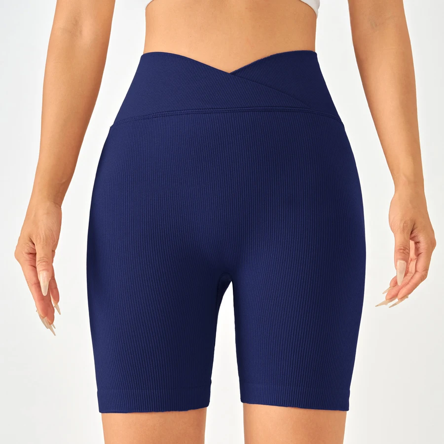 Summer High Waisted Yoga Shorts Sportswear Woman Gym Fashionable Running Fitness Pants Solid Color Yoga Women Sports Leggings