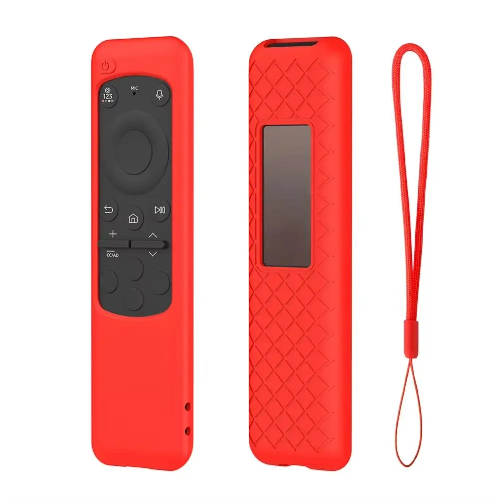 Silicone Remote Control Cover Unblocked Signal Anti-Slip Remotes Control Protector with Lanyard Dust-proof for BN59-01432A