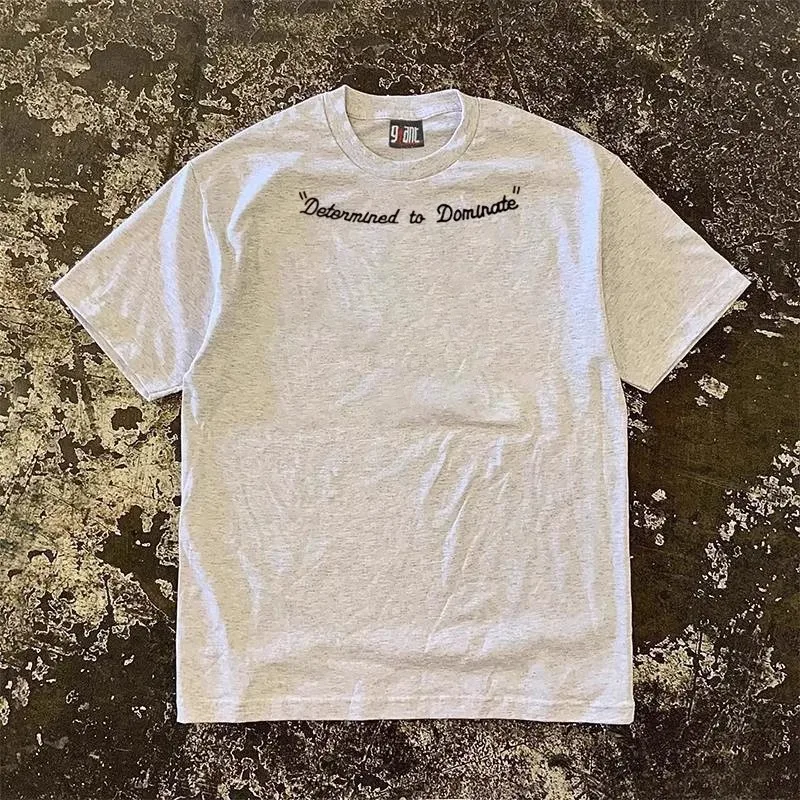 Pure Cotton 260g Heavyweight Short Sleeve T-Shirt Couple Style Letter Print Casual Comfortable Breathable Men's Women's Top