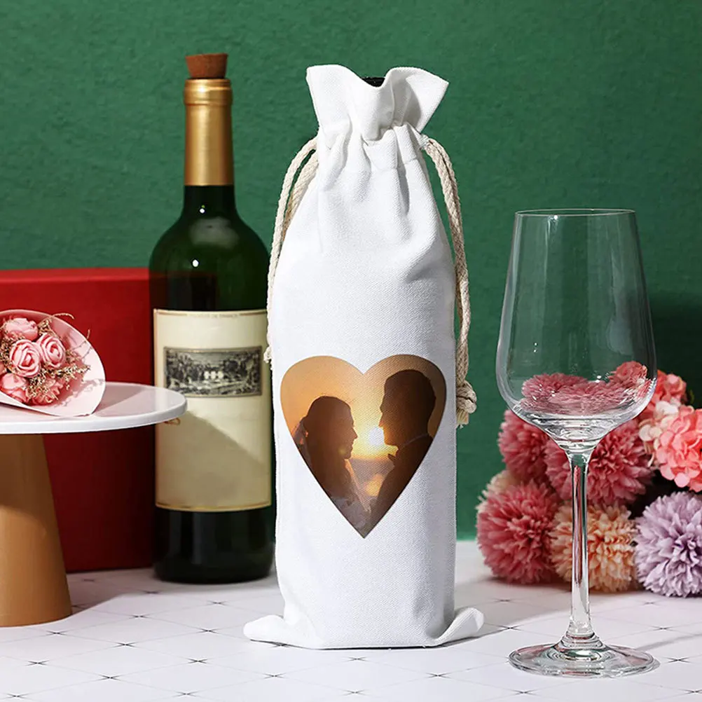 

6pcs Wine Bottle Bag Drawstring Reusable Fabric Packing Pouch For Gift Accessories Decorative Wrapping Storage Bar Tools