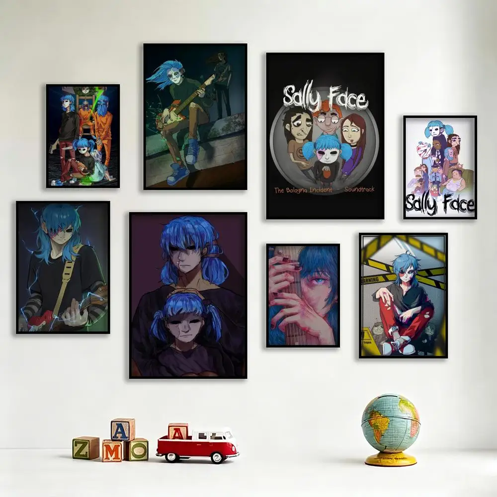 Póster artístico y elegante de anime Game G-Game S-Sally F-Face, arte de pared para decoración del hogar, oficina, bar, sala de estar, reutilizable