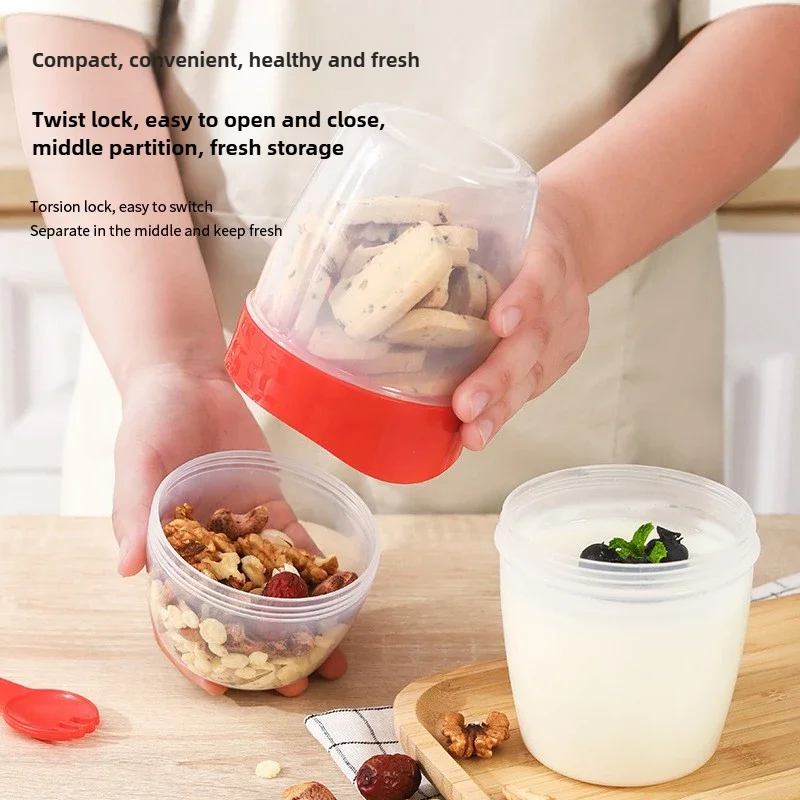 Portable Salad Cup Take-away Breakfast Cup High-value Lidded Spoon Household Large Capacity Oatmeal Soy Milk Cup Office Workers