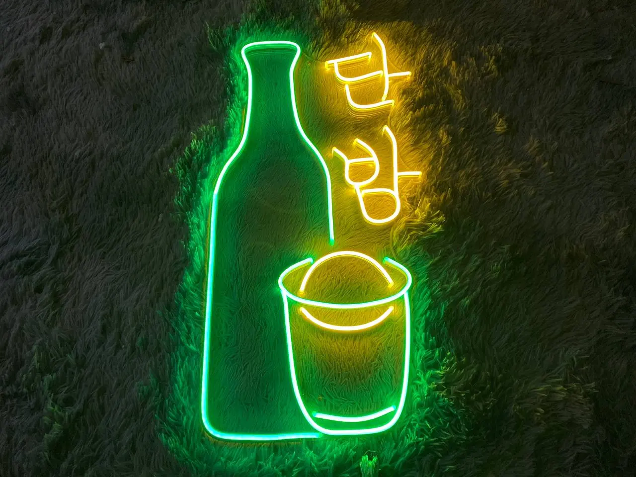 Korean Soju Neon Sign for Home Bar Decor and Gifts - Pub Beer Signs, Welcome Signage for Men - Basement Bar Light & Korea Restau