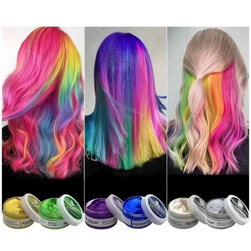 Temporary Hair Color Wax Men Diy Mud One-time Molding Paste Dye Cream Hair Gel For Hair Coloring Styling Silver Grey 100g R4A0