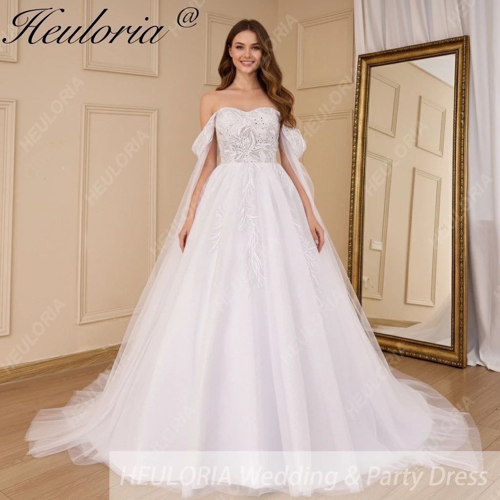 

Элегантное свадебное платье трапециевидной формы с открытыми плечами и кружевной аппликацией, свадебное платье Robe De Mariee, свадебное платье невесты