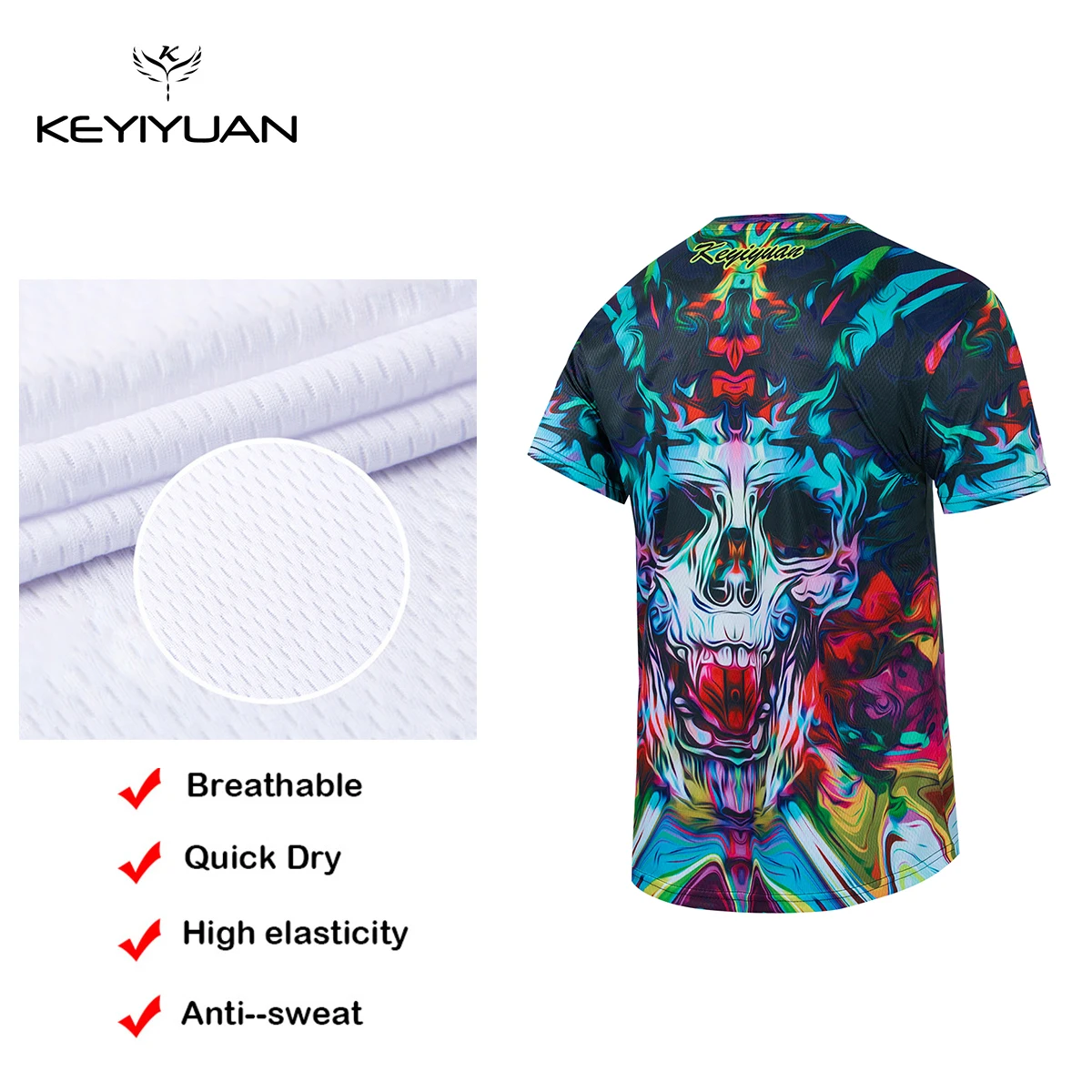 KEYIYUAN 2023 Summer Short Sleeve Mtb Downhill Jersey Motocross Bike Shirt Men Maillot Vtt Camiseta Enduro Mtb