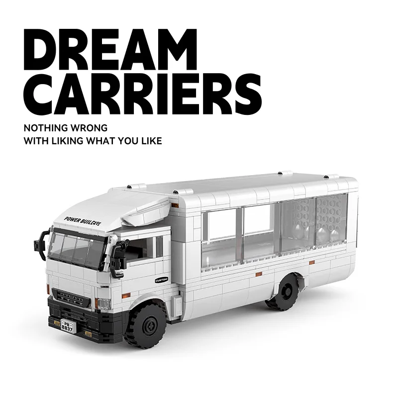 

POWERBLOCK New Classic Mini Car Series Building Blocks Truck Model Kit Small Particle Assembled Van Toys Cars Kid Gift PB8837