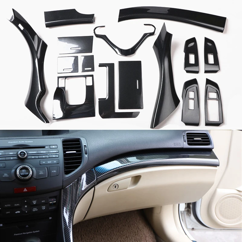 For Honda Spirior 2009 2010 2012 2013 ABS Carbon Fiber Accessories Car Interior Gear Decoration Mouldings Trims Stickers