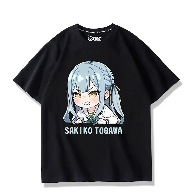 アニメバンドリ戸川佐木子コスプレプリント半袖 Tシャツカジュアル Tシャツファッションヴィンテージシャツ夏に多用途