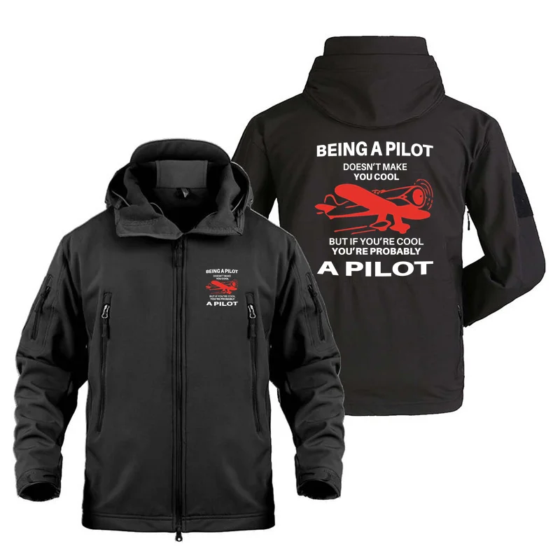 Men Flight Being A Pilot Aviation Pilots Outdoor Military Fleece Warm Shark Skin SoftShell Jackets Coats