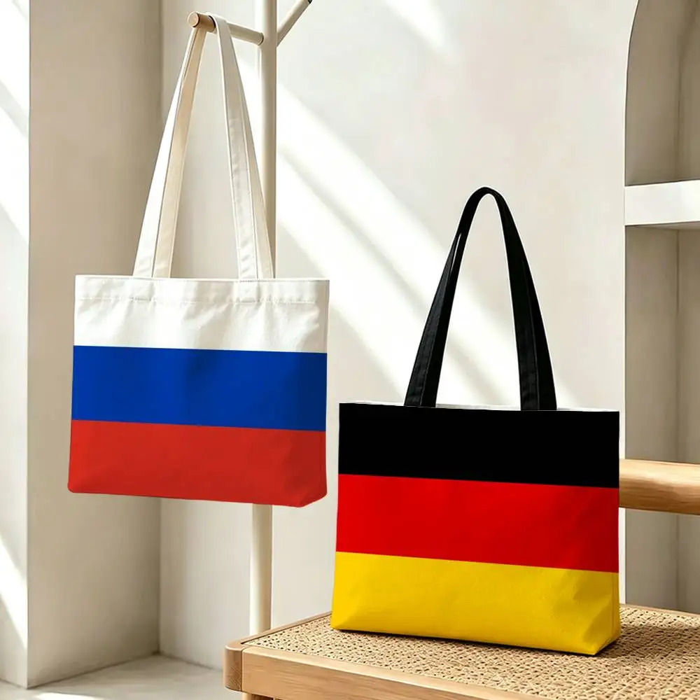 Global World Countries Flags Storage Bags Double-Sided Print Large Tote Bag Durable Beach Picnic Foldable Gift Eco